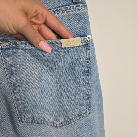 7 For All Mankind High Waist Cropped Straight Leg Distressed Denim Jeans Size 27 - Picture 7 of 10